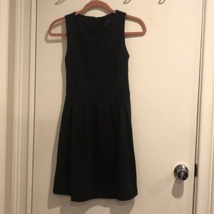 Aqua Black Pleated A-Line Professional Dress